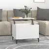 Image de vidaXL Table Basse, Table d'Appoint avec Plateau Relevable, Bout de Canapé avec Compartiment, Meuble de Rangement Salon, Scandinave, Blanc Bois d'Ingénierie