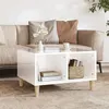 Image de Table basse Blanc brillant 60x50x36,5 cm Bois d ingénierie