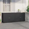 Image de Armoire de rangement jardin Noir 198x55,5x80 cm Résine tressée