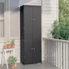 Image de Armoire de rangement de jardin Noir 59x40x180 cm Résine tressée