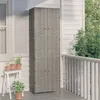 Image de Armoire de rangement jardin Gris 59x40x180 cm Résine tressée