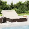 Image de vidaXL Transat 2 places avec toit pliable marron 213x118x97 cm 319649