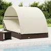 Image de Transat 2 places avec toit rond marron 211x112x140 cm