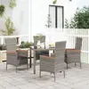 Image de Chaises de jardin avec coussins lot de 4 Résine tressée Gris