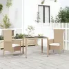 Image de vidaXL Table de jardin plateau en verre Résine tressée verre trempé 319550