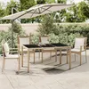 Image de vidaXL Table de jardin plateau en verre Résine tressée verre trempé 319553