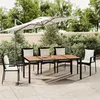 Image de vidaXL Table de jardin plateau en bois Noir Résine tressée bois massif 319554