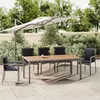 Image de vidaXL Table de jardin et dessus en bois Gris Résine tressée et acacia 319555