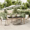 Image de Table de jardin plateau en verre Résine tressée verre trempé