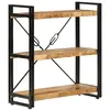 Image de Bibliothèque 3 niveaux 77x30x80 cm bois massif manguier et fer