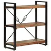 Image de Bibliothèque 3 niveaux 77x30x80 cm bois récupération massif fer