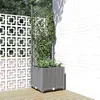 Image de vidaXL Jardinière avec treillis Gris clair 40x40x136 cm PP 153270