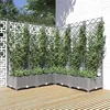 Image de vidaXL Jardinière avec treillis Gris clair 120x120x121,5 cm PP 153277
