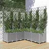 Image de vidaXL Jardinière avec treillis Gris clair 120x120x136 cm PP 153278