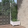 Image de vidaXL Jardinière avec treillis Blanc 40x40x121,5 cm PP 153279