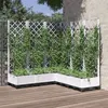 Image de vidaXL Jardinière avec treillis Blanc 120x120x121,5 cm PP 153287
