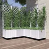 Image de vidaXL Jardinière avec treillis Blanc 120x120x136 cm PP 153288