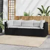 Image de Salon de jardin modulable Vidaxl 3 pieces noir 3 personnes 63 x 63 x 57.5 cm resine tressee