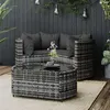 Image de Salon de jardin modulable Vidaxl resine tressee gris 4 pieces 78.0 x 53 x 29 3 personnes