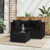Image de Salon de jardin modulable Vidaxl 3 pieces noir 2 personnes 50.0 x 50 x 30 resine tressee