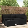 Image de Salon de jardin modulable Vidaxl resine tressee noir 4 pieces 63 x 63 x 57.5 4 personnes