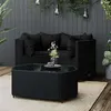 Image de Salon de jardin modulable Vidaxl noir 4 pieces resine tressee 78.0 x 53 x 29 cm 3 personnes