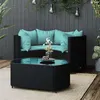Image de Salon de jardin modulable Vidaxl resine tressee bleu 4 pieces 78.0 x 53 x 29 3 personnes
