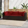 Image de Salon de jardin modulable Vidaxl resine tressee rouge 2 pieces 3 personnes
