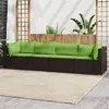Image de Salon de jardin modulable Vidaxl resine tressee marron 4 pieces 4 personnes