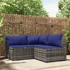Image de Salon de jardin modulable Vidaxl bleu resine tressee 3 personnes 63 x 63 x 57.5 cm 3 pieces