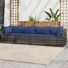 Image de Resine tressee Vidaxl bleu 4 personnes 4 pieces salon de jardin modulable