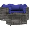 Image de Salon de jardin modulable Vidaxl 3 personnes bleu resine tressee 78.0 x 53 x 29 cm 4 pieces