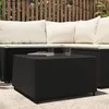 Image de vidaXL Table basse de jardin Carré Noir 50x50x30 cm Résine tressée, mobilier de jardin, table basse, table basse 319857