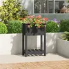 Image de vidaXL Jardinière avec étagère Gris 54x34,5x81 cm Bois massif de pin 823754