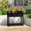 Image de vidaXL Jardinière avec étagère Noir 82,5x34,5x81 cm Bois massif de pin 823763