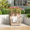 Image de Jardinière avec étagère 54x54x81 cm Bois massif de pin