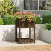 Image de vidaXL Jardinière avec étagère Marron miel 54x54x81 cm Bois de pin823776