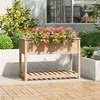 Image de vidaXL Jardinière avec étagère 111,5x54x81 cm Bois massif de pin 823787