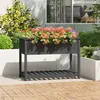 Image de Jardinière avec étagère Gris 111,5x54x81 cm Bois massif de pin