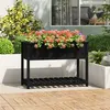 Image de Jardinière avec étagère Noir 111,5x54x81 cm Bois massif de pin