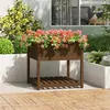 Image de vidaXL Jardinière avec étagère Marron miel 82,5x82,5x81 cm Bois de pin823797