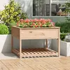 Image de vidaXL Jardinière avec étagère 111,5x111,5x81 cm Bois massif de pin823801