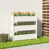 Image de vidaXL Jardinière Blanc 112x25x104,5 cm Bois massif de pin 823921