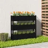 Image de vidaXL Jardinière Noir 112x25x104,5 cm Bois massif de pin 823924