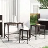 Image de vidaXL Tafeltjesset 3 st poly rattan bruin319385