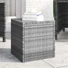 Image de vidaXL Bijzettafel 40x37x40,5 cm poly rattan en gehard glas grijs319389