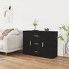Image de Buffet Noir 91x29,5x65 cm Bois d ingénierie