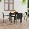 Image de 319879 vidaXL Chaises de jardin 4 pcs avec coussins Résine tressée Noir