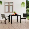 Image de Chaises de jardin lot de 2 avec coussins Résine tressée Noir