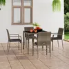 Image de Lot de 4 chaise vidaxl exterieur empilable non pliable en resine tressee H. 88 cm gris